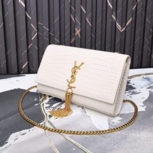 ysl kate tassel croc black sling