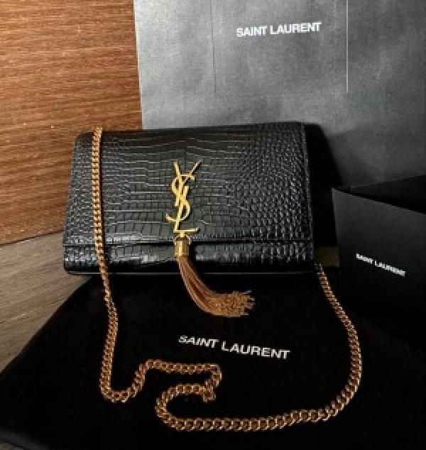 ysl kate tassel croc black sling ysl kate tassel croc black sling